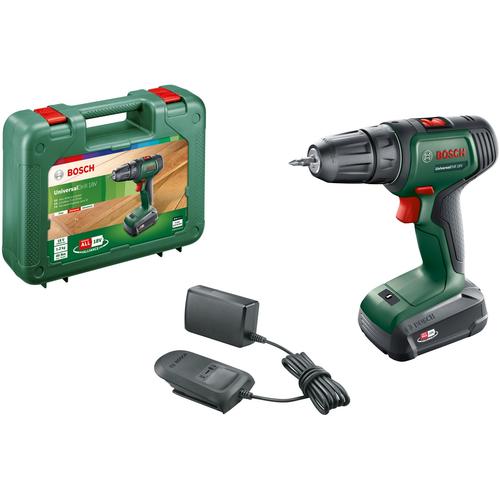 Masina de gaurit si insurubat pe acumulator Bosch UniversalDrill 06039D4001 18 V 1.5 Ah 1450 RPM 23/32 Nm 30 mm diametru maxim gaurire acumulator incarcator cap surubelnita dublu valiza profesionala