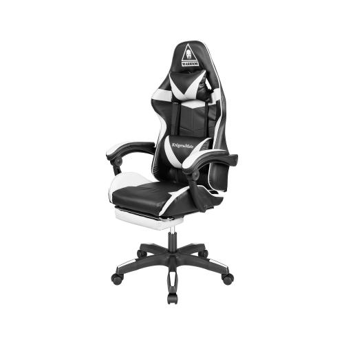 Scaun Gaming Warrior GX-150 Kruger&Matz (Negru/Alb)