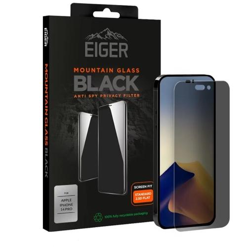 Folie Sticla Eiger 2.5D Mountain Glass Privacy compatibila cu iPhone 14 Pro (Negru)
