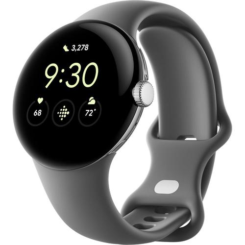 Smartwatch Google Pixel Watch, Procesor Exynos 9110, Display AMOLED 1.2inch, 2GB RAM, 32GB Flash, Bluetooth, Wi-Fi, GPS, NFC, Rezistent la apa, Android (Gri/Argintiu)