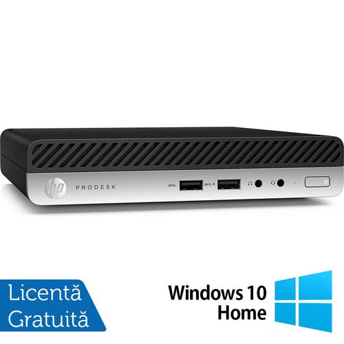 Calculator Sistem PC Refurbished HP ProDesk 400 G4 Mini PC, Intel Core i5-8500T 2.10-3.50GHz, 8GB DDR4, 240GB SSD + Windows 10 Home