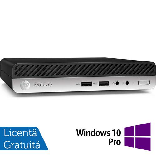 Calculator Sistem PC Refurbished HP ProDesk 400 G4 Mini PC, Intel Core i5-8500T 2.10-3.50GHz, 8GB DDR4, 240GB SSD + Windows 10 Pro