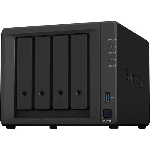 Network Attached Storage Synology DS923+, 4-bay, 2 x Gigabit LAN, 2 x USB 3.2, 1 x eSATA, CPU AMD RyzenTM R1600, 4 GB DDR4