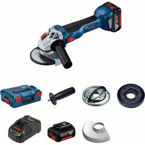 Polizor unghiular Bosch Professional GWS 18V-10, cu 2 acumulatori Li-Ion, 18 V, 5 Ah, 125 mm, motor fara perii, piulita rapida, protectie suprasarcina, aparatoare rapida, protectie repornire, valiza L-boxx