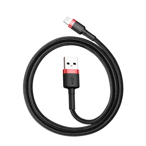 Cablu de Date Baseus Cafule USB tip Lightning iPhone 0.5 m Negru+Rosu