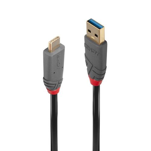 Cablu de date Lindy LY-36912, 1.5m, USB 3.2 Type A - USB-C Cable, 10Gbps, 5A, PD