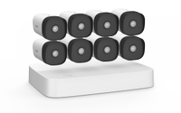 Kit 8 camere de supraveghere Tenda K8P-4TR, Bullet, 4MP, 4mm, Infrarosu + NVR cu 8 canale, 4K, PoE (Alb)