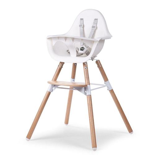 Scaun de masa Childhome Evolu 2, Reglabil pe inaltime, 6 luni - 6 ani (Maro/Alb)