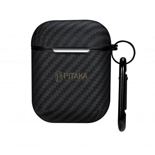 Husa Fibra Aramida Pitaka Air Pal Mini 1500D pentru Apple Airpods 1 / 2 (Negru)