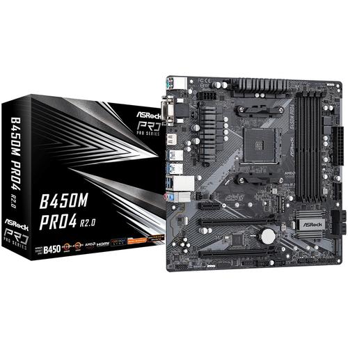 Placa de baza ASRock B450M PRO4 R2.0, socket AM4 Placa de baza ASRock B450M PRO4 R2.0, socket AM4