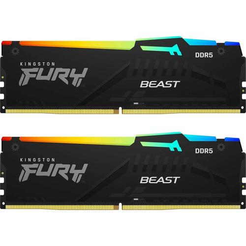 Memorii Kingston Fury Beast RGB 64GB (2x32GB) DDR5 5600MHz Dual Channel Kit