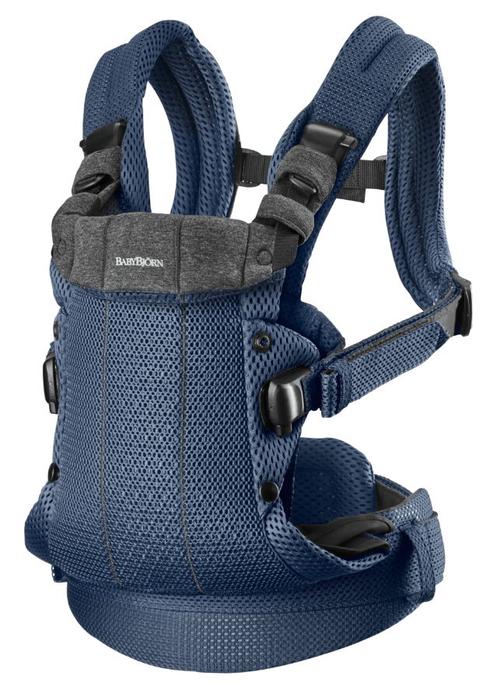 Ham anatomic BabyBjorn Harmony Navy Blue, Pozitii multiple de purtare, 0-15 kg, 0-3 ani, 3D Mesh (Albastru) - 0 | YEO