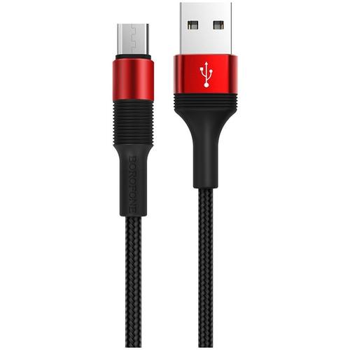 Cablu de Date  Borofone BX21 Outstanding, USB la MicroUSB, 1m, 2.4A, Negru
