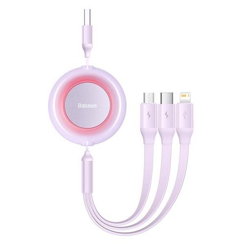Cablu cu reglare in lungime Bright Mirror 2, Baseus, USB - Micro, USB-C, Lightning, pentru iPhone 3.5A, 110cm Cablu cu reglare in lungime Bright Mirror 2, Baseus, USB - Micro, USB-C, Lightning, pentru iPhone 3.5A, 110cm