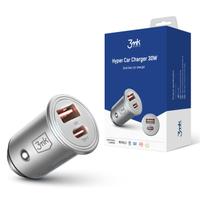 Incarcator auto 3mk Hypercar, 30W, 2 x USB (Argintiu)