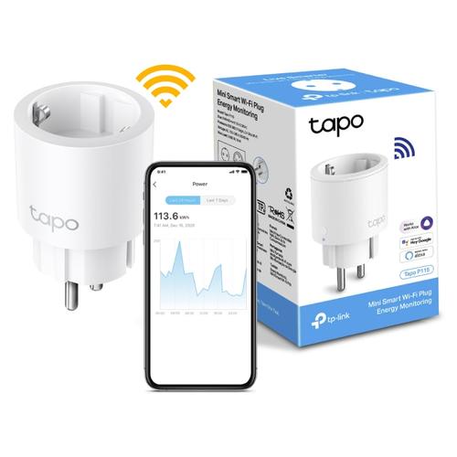 Priza inteligenta TP-Link Mini Tapo P115 Wi-Fi monitorizare consum energie voice control 16A compatible with Android / iOS Amazon Alexa si Google Assistant 220-240V design compact (Alb)