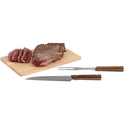 Set barbecue 3 piese BeNomad GS125, Tocator din lemn, Cutit, Furculita