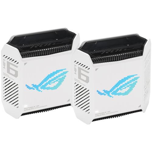 Sistem Wi-Fi Mesh Gaming ASUS ROG Rapture GT6 (W-2-PK) AX10000, Tri-Band, acoperire 540m², Tri-Core 1.7GHz CPU, 256MB/512MB Flash/RAM, 2.5G port, AiProtection Pro, Adaptive QoS, VPN server/client, IPTV, OFDMA, Beamforming, Link Aggregation, AiMesh (Alb)