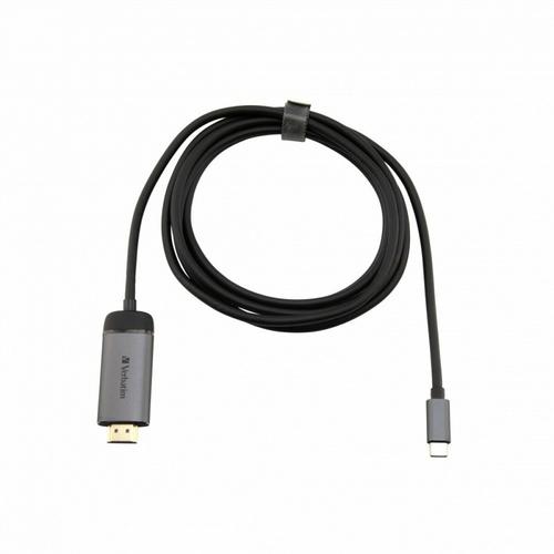 Cablu VERBATIM 49144, HDMI 4K, USB Type C, 1.5 m (Negru/Gri)