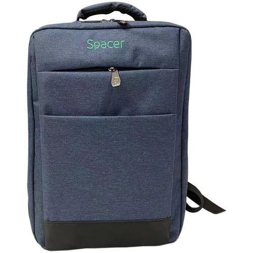 Rucsac Spacer New York pentru laptop 17inch, compartiment laptop si compartiment calatorie, buzunar frontal,  waterproof, poliester (Albastru) - 0 | YEO