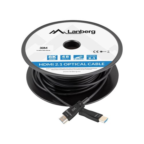 Rola cablu HDMI Lanberg CA-HDMI-30FB-0300-BK, 30m (Negru)