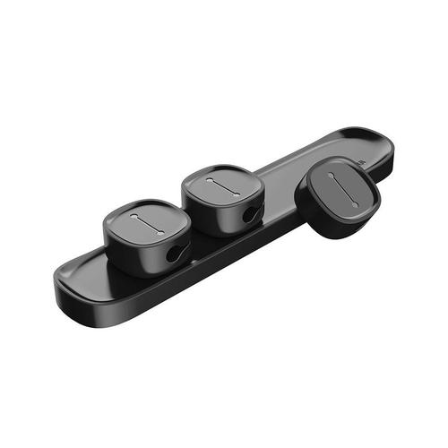 Organizator cabluri ACWDJ-01 Baseus Peas, adeziv 3M, trei orificii cu magneti, Negru