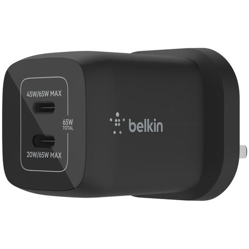 Incarcator retea Belkin, Universal PD, PPS DUAL USB-C GAN 65W, Negru