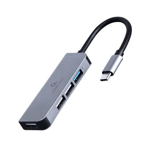 HUB extern GEMBIRD, porturi USB: USB 3.1 x 1, USB 2.0 x 3, conectare prin USB Type-C, argintiu