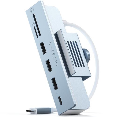 Hub tip clema USB-C Satechi pentru iMac 24inch 2021 / 1x USB-C pâna la 5 Gbps,3x USB-A 3.0 pâna la 5 Gbps, Micro/SD, Albastru