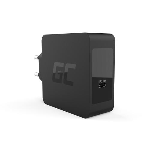 Incarcator retea Green Cell CHAR09, USB-C 60W PD + Cablu USB-C, Fast Charging (Negru)