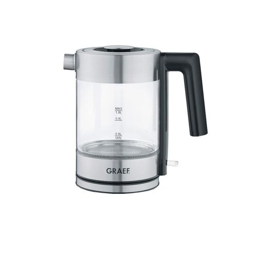 Fierbator electric Graef WK300, 1 L,  Sticla rezistenta, Filtru impuritati, Protectie supraincalzire, Incalzire rapida, Compact (Negru/Argintiu) - 0 | YEO