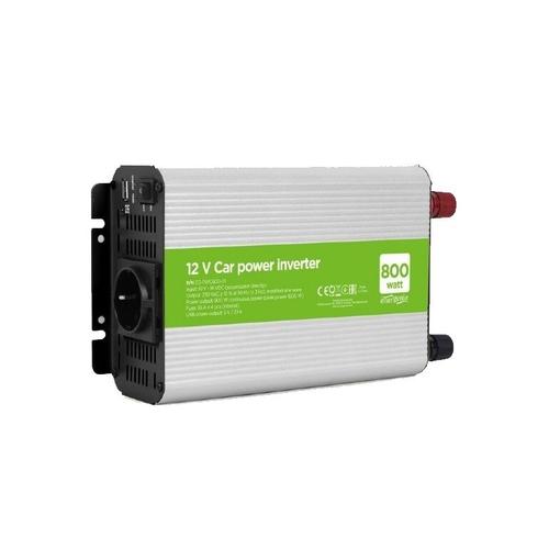Invertor Energenie EG-PWC800-01, cu sinusoida simulata, Inverter auto, 800W, Schuko x 1, USB 5V 2.1A, baterie 10-16V Invertor Energenie EG-PWC800-01, cu sinusoida simulata, Inverter auto, 800W, Schuko x 1, USB 5V 2.1A, baterie 10-16V