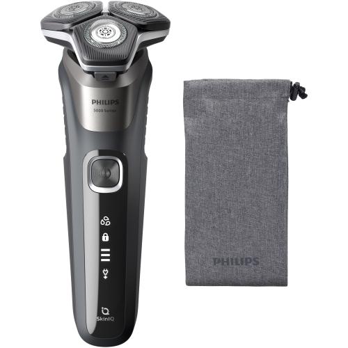 Aparat de barbierit Philips Shaver Seria 5000 S5887/10, barbierit umed/uscat, tehnologie SkinIQ, fara fir, capete flexibile 360°, display LED, senzor Power Adapt, lame auto-ascutire, lama de tuns integrata, 60 min, husa (Gri) Aparat de barbierit Philips Shaver Seria 5000 S5887/10, barbierit umed/uscat, tehnologie SkinIQ, fara fir, capete flexibile 360°, display LED, senzor Power Adapt, lame auto-ascutire, lama de tuns integrata, 60 min, husa (Gri)