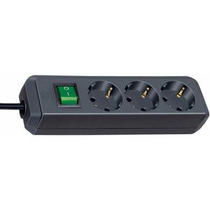 Prelungitor cu priza multipla Brennestuhl, 3 posturi, 3m, Switch, Eco-Line (Negru)
