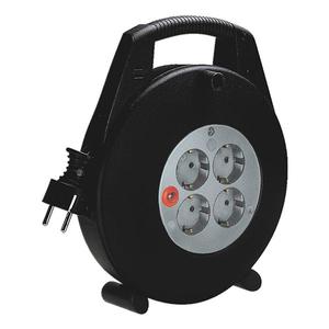Prelungitor cu tambur Brennenstuhl Vario Line, 4 Prize, 15m (Negru/Gri)