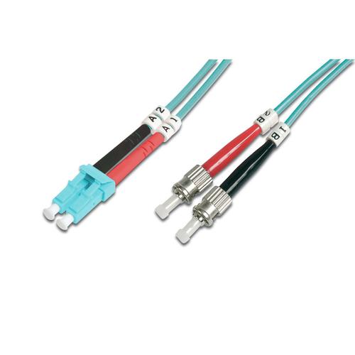 Fibra optica Digitus DK-2531-03/3, LC/ST, OM3, Duplex, 3m (Albastru)