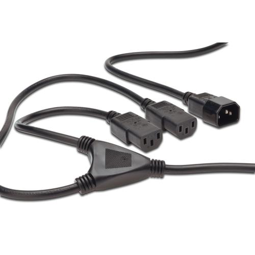 Cablu despartitor Assmann pentru cablu de alimentare, C14 - 2x C13 1,7 m negru AK-440400-017-S