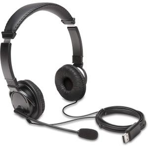 Casti Kensington K33065WW, reglabile, microfon cu anulare sunet inclus, conexiune cablu USB-C (Negru)