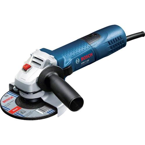 Polizor unghiular Bosch Professional GWS 7-125, 720 W, 11.000 RPM, 125 mm diametru disc, M14 arbore slefuit, aparatoare protectie, cheie splinturi, flansa prindere, maner suplimnetar, piulita strangere