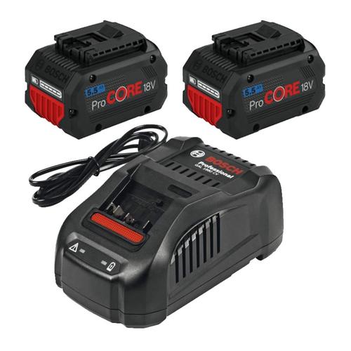 Set 2 acumulatori Bosch 18V/5.5Ah si incarcator 14,4 – 18 V GAL 1880 CV