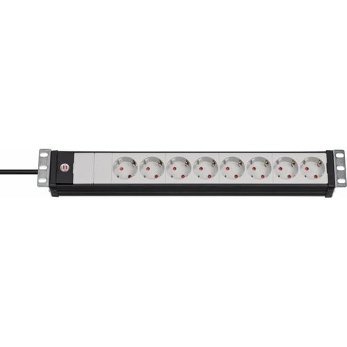 Prelungitor BRENNENSTUHL Premium Line, 19inch, 8 prize, 3m (Alb/Negru)