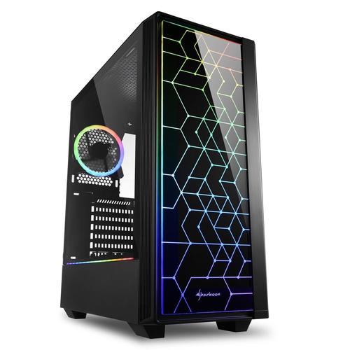 Carcasa Sharkoon RGB LIT 100, ATX, Sticla temperata (Negru)