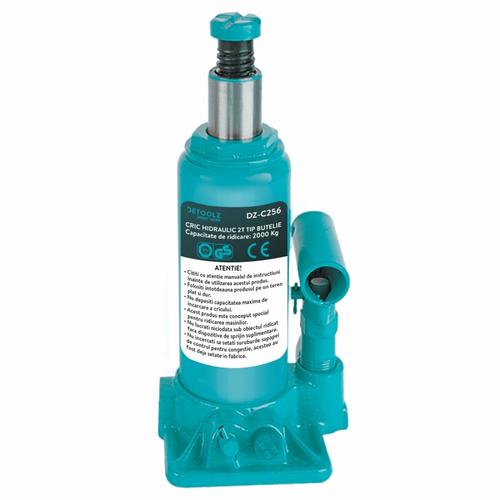 Cric hidraulic DETOOLZ DZ-C256, tip butelie, 2T (Albastru)