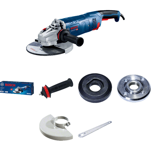 Polizor unghiular Bosch Professional 06018C3300, 2400 W, 6500 RPM, 230 mm diametru disc, M14, capac protectie, cheie pentru splinturi, cutie carton, flansa de prindere, maner suplimentar, piulita de strangere