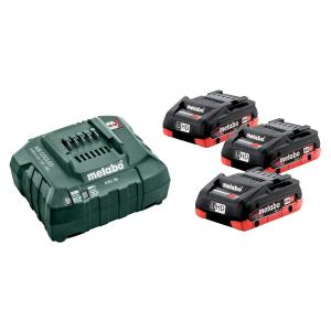 Set de 3 baterii LiHD 4.0Ah de 18V cu un incarcator Metabo ASC 30-36V