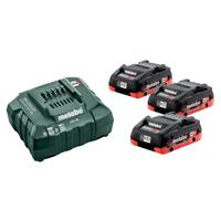 Set de 3 baterii LiHD 4.0Ah de 18V cu un incarcator Metabo ASC 30-36V