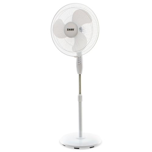 Ventilator cu picior Zass ZF 1614, 45 W, 3 Trepte de viteza, Inaltime reglabila, Diametru 40 cm (Alb)