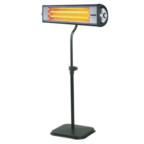 Radiator de podea sau perete cu infrarosu Zass ZIH 02, 2000 W, Doua trepte, Inaltime ajustabila, Termostat reglabil, Montabil pe perete sau pe podea, Corp din metal (Negru)