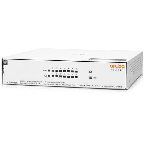 Switch Aruba R8R46A Instant On 1430, 8 porturi Gigabit Class4 PoE 64W