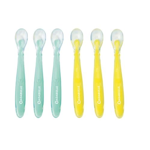 Set 6 lingurite colorate flexibile Badabulle B005418, Silicon fara BPA (Multicolor)